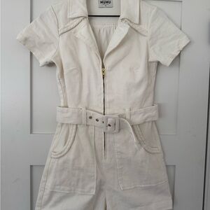 Show Me Your MuMu Ivory Belted Jumpsuit